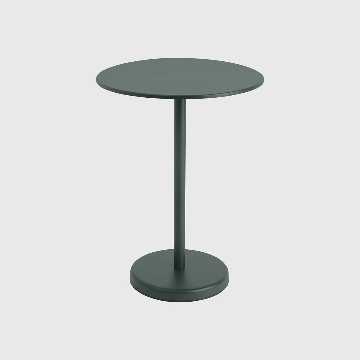 Linear Steel Round High Cafe Table, Low, Dark Green