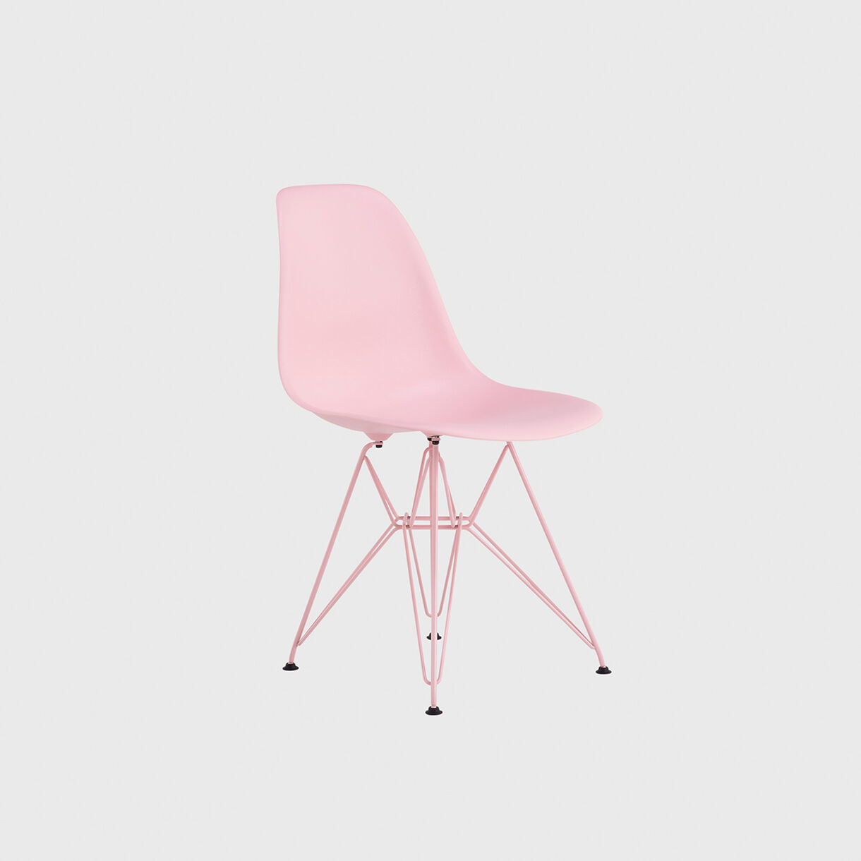HM x Hay Eames Moulded Plastic Side Chair, Wire Base, Powder Pink