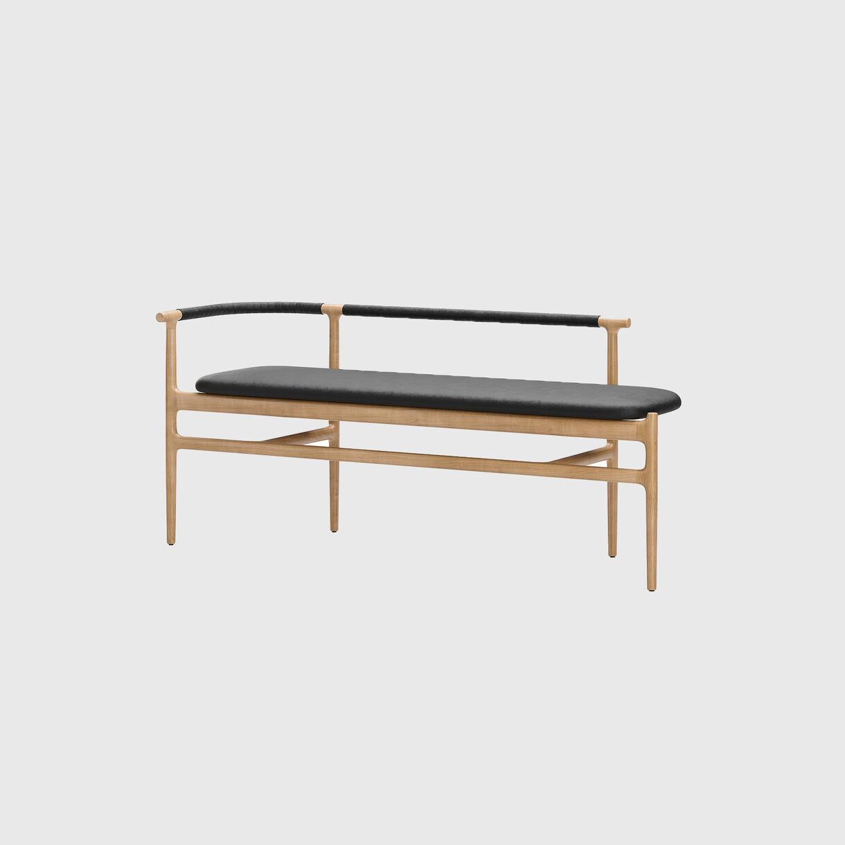 Charlie Bench, Natural Oak, Black