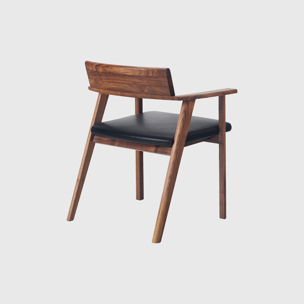 Wedge Armchair (CB-55), Walnut, Elegant, Black