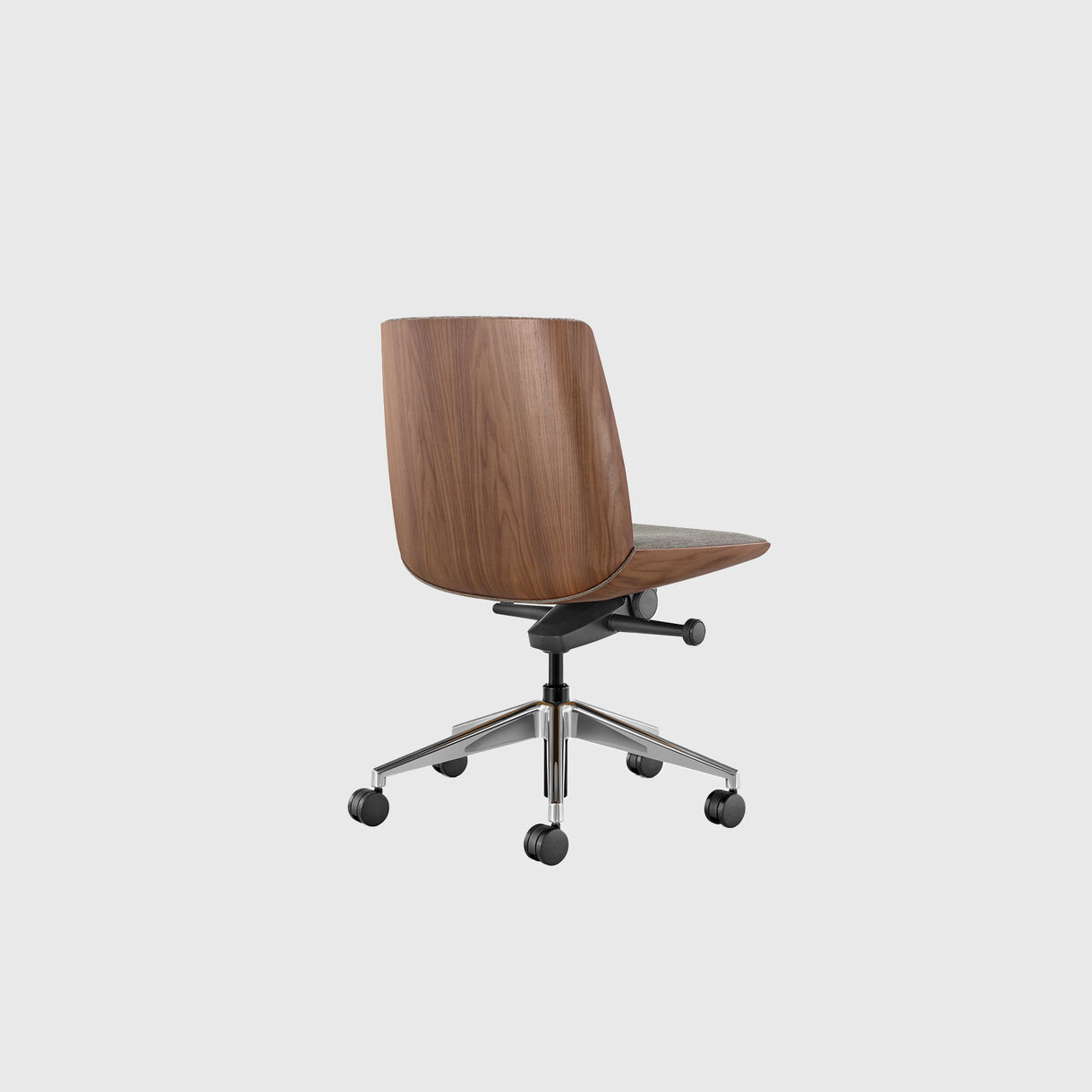 Clamshell Low Back Chair, Walnut
