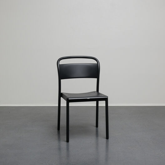 Linear Steel Side Chair, Black