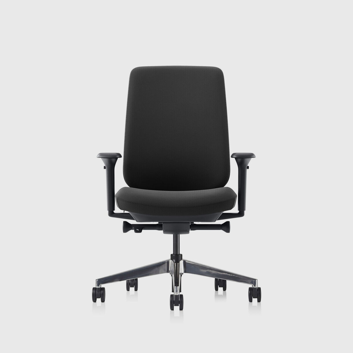 Verus Upholstered Back Task Chair - Black Frame & Bayou Upholstery - Fully Adjustable Arms
