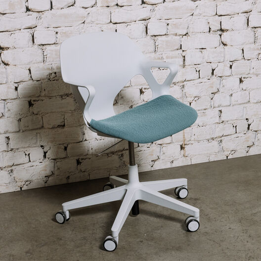 Herman Miller Zeph Chair, Upholstered, Fixed Arms