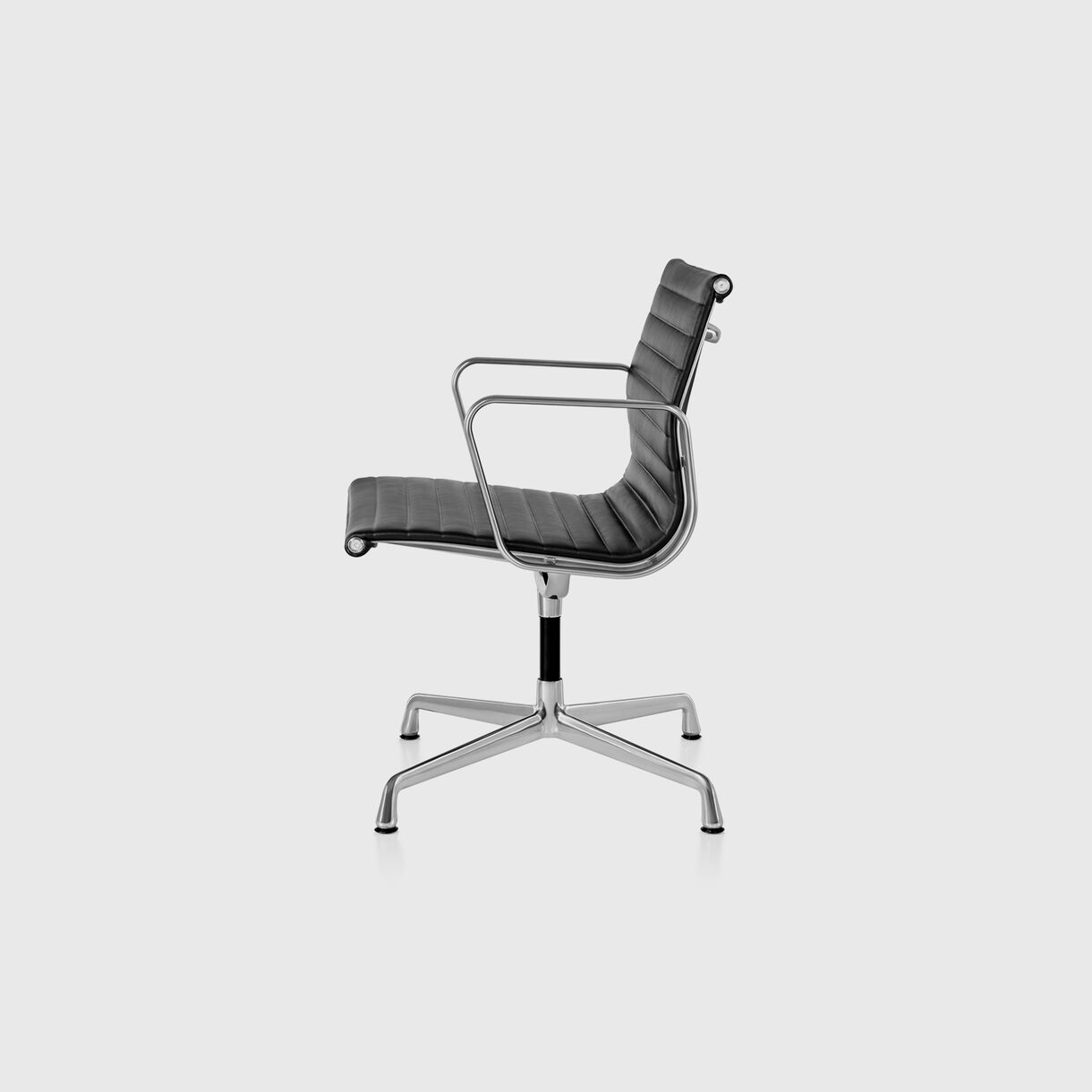 Eames Aluminium Side Chair, Black & Polished Aluminium