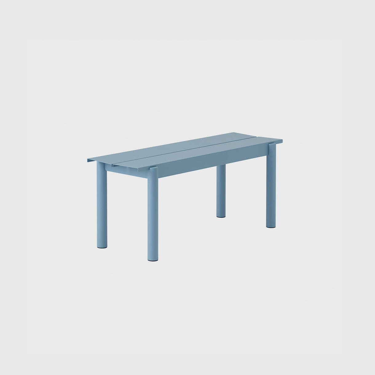 Linear Steel Bench, Short, Pale Blue