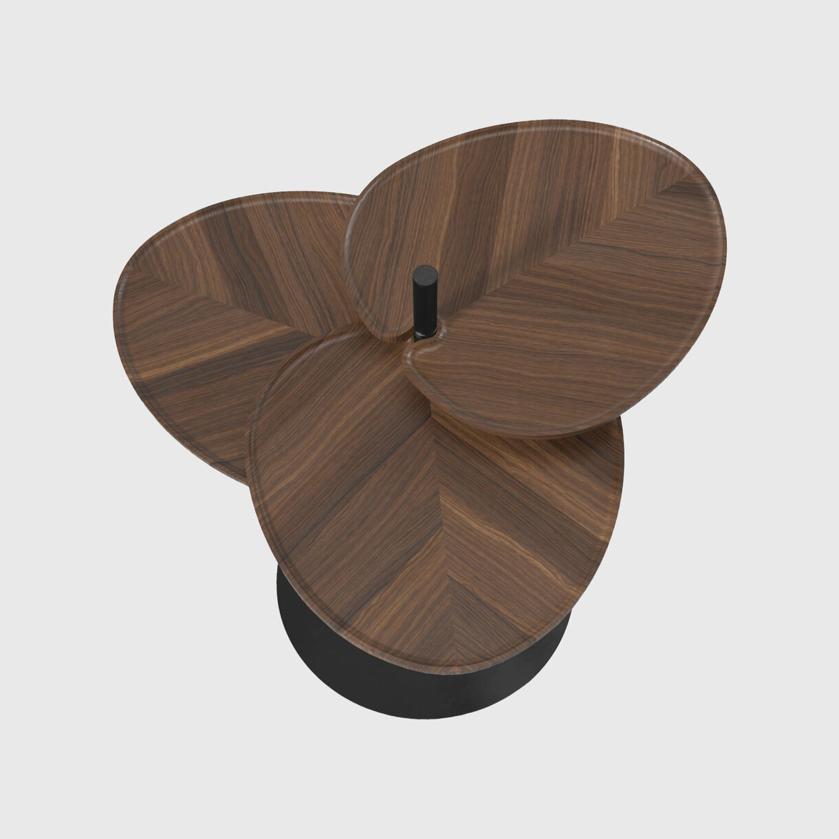 Leaf-3 Side Table, Walnut & Black