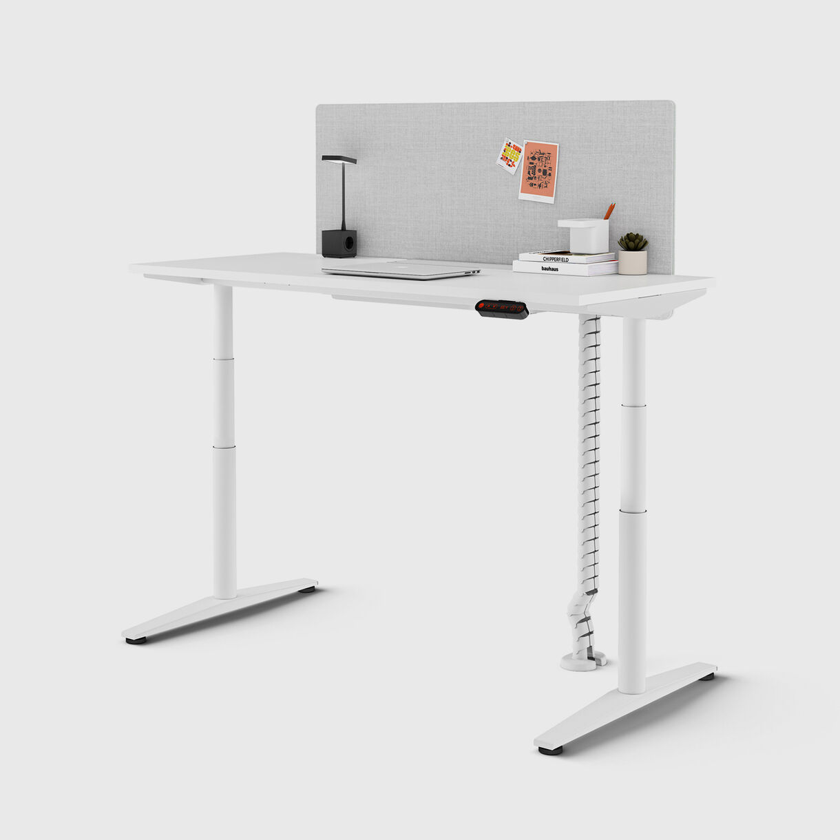 Ratio Single Freestanding Desk, Round Leg