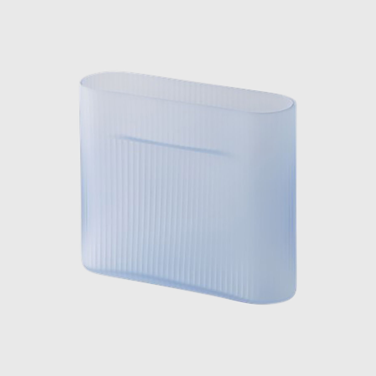 Ridge Vase, Frosted Glass, Light Blue Low