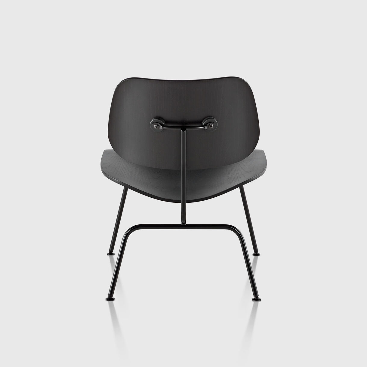 Eames Moulded Plywood Lounge Chair, Metal Base, Ebony & Black