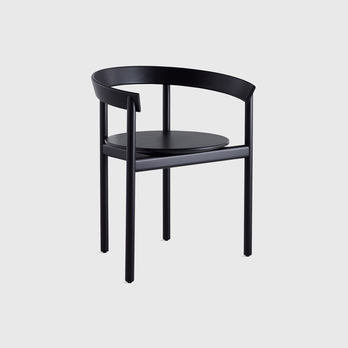 Comma Chair with Arms, Black Stained Beech