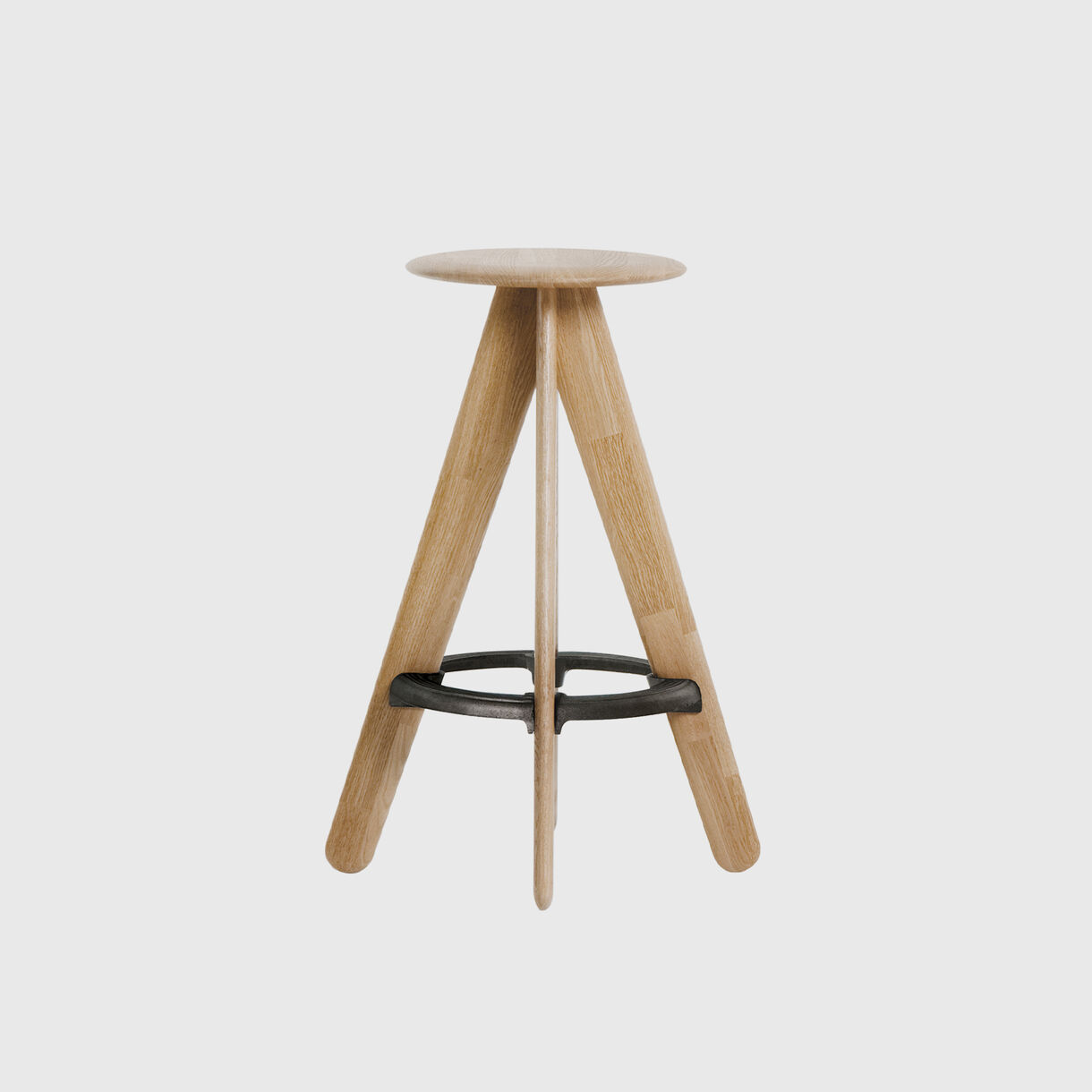 Slab Bar Stool, Natural Oak