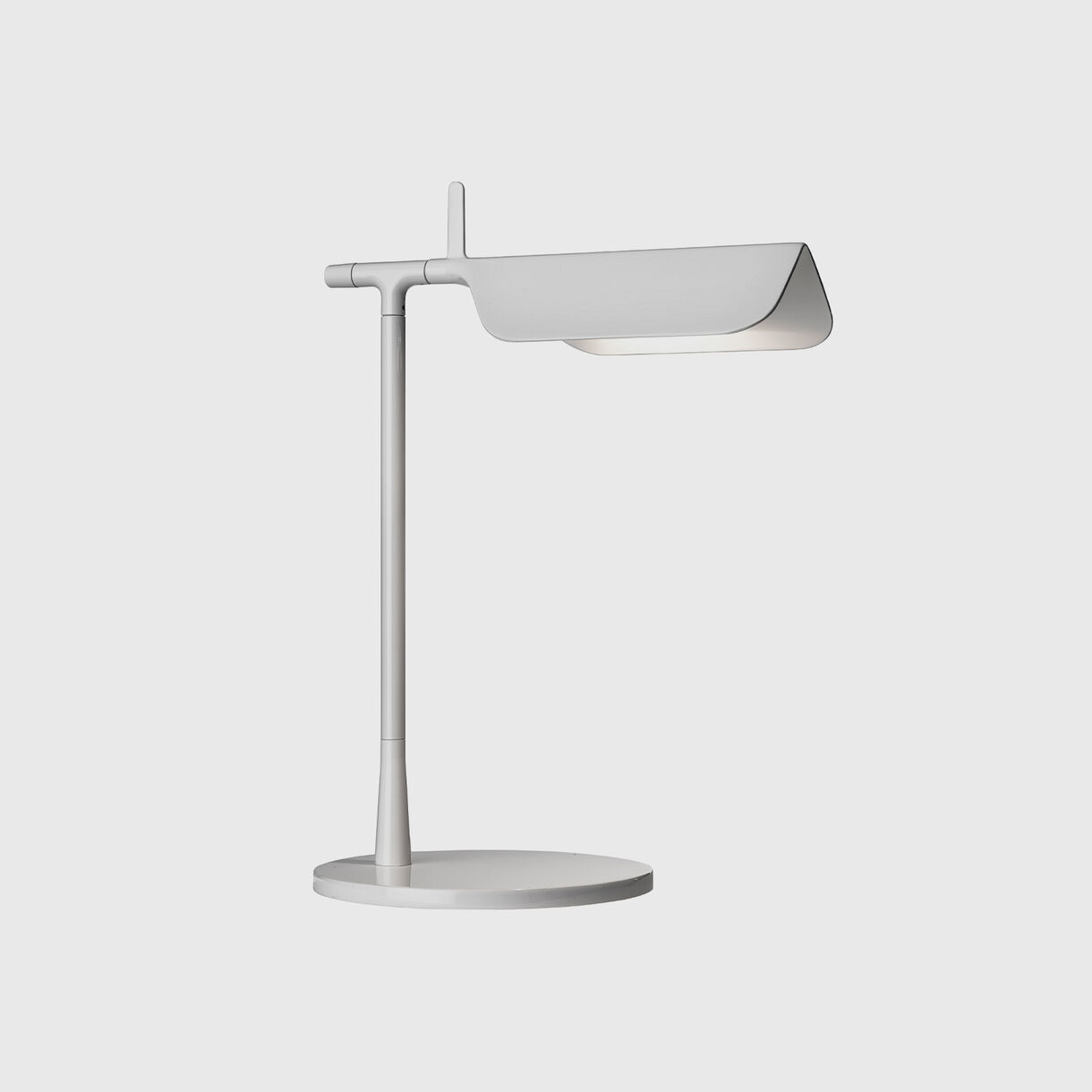 Tab Table Lamp, White, On