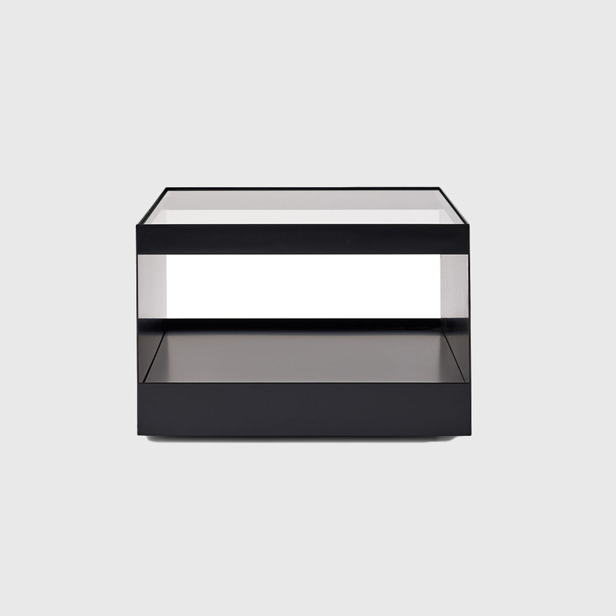 D'Urso Coffee Table, Small, Black, Clear Glass