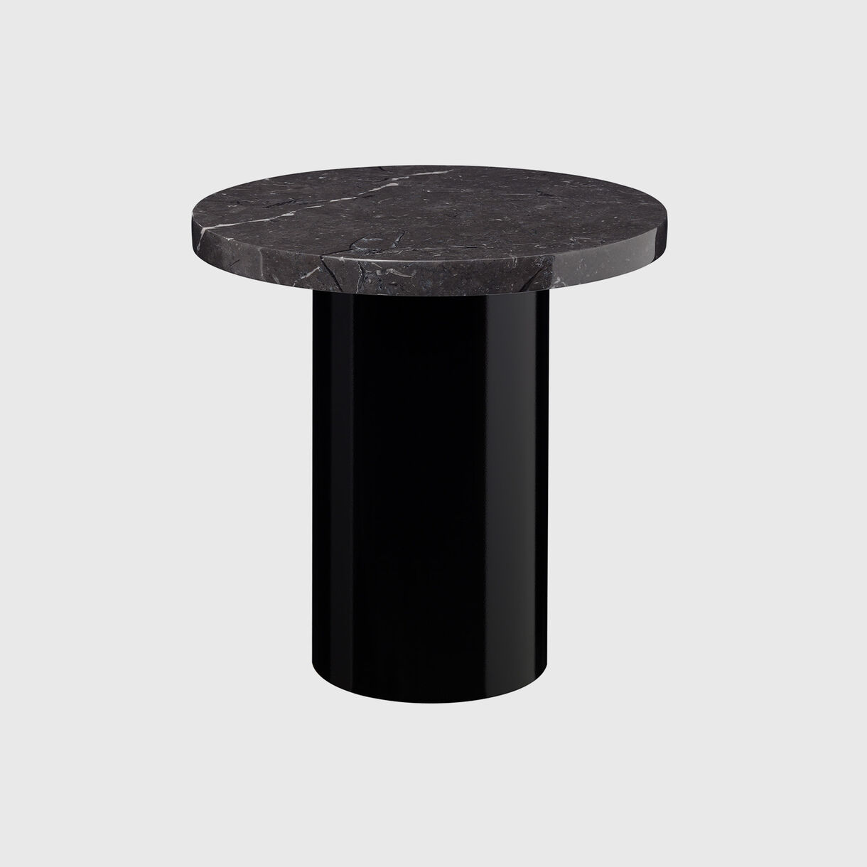 Enoki Side Table, Jet Black & Black Marble