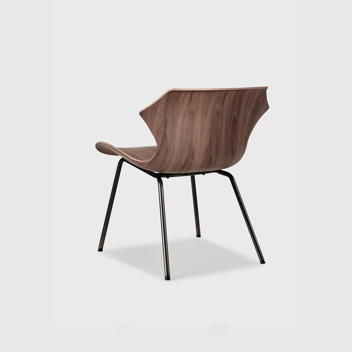 Petal Metal Base Lounge Chair, Walnut