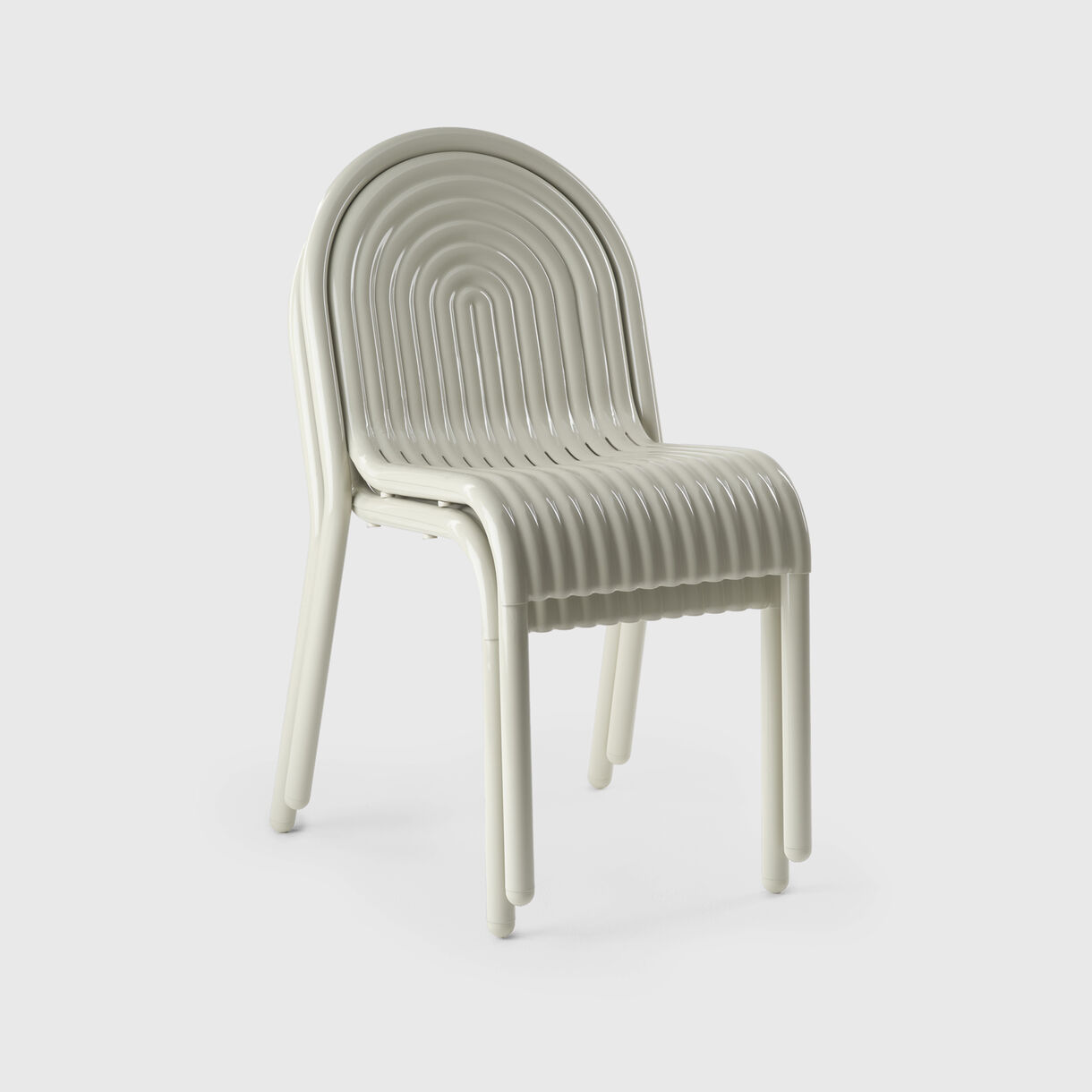 Groove Side Chair, Putty