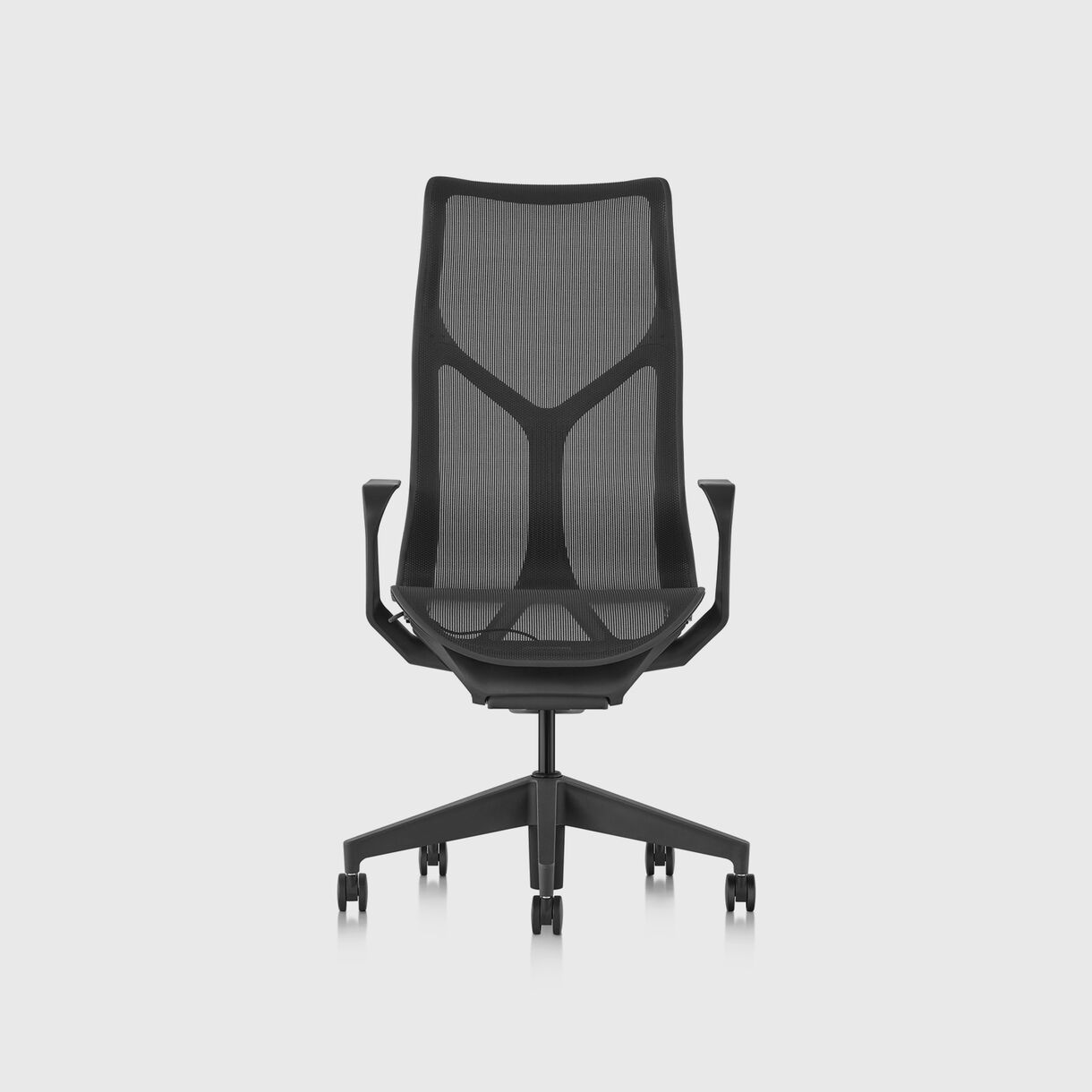 Cosm Work Chair, High Back, Fixed Arms, Graphite
