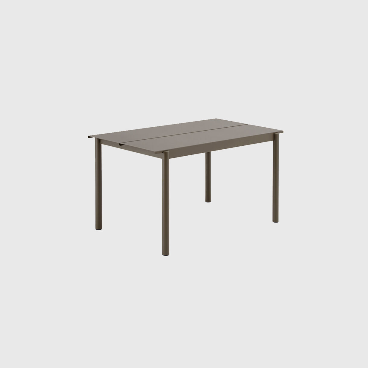 Linear Steel Table, Small, Taupe