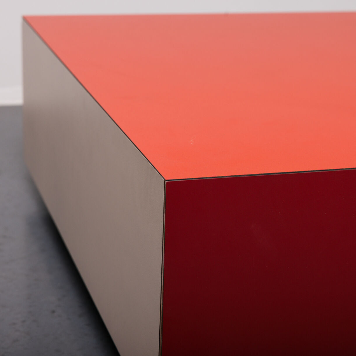 Bloc Side Table, Bright Red