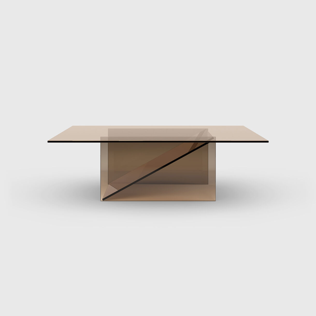 Kaisa Coffee Table, Square, Glass Brown