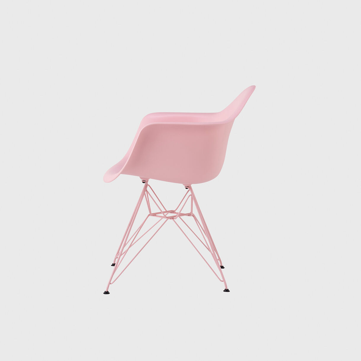 Eames Moulded Plastic Armchair, Wire Base, Powder Pink