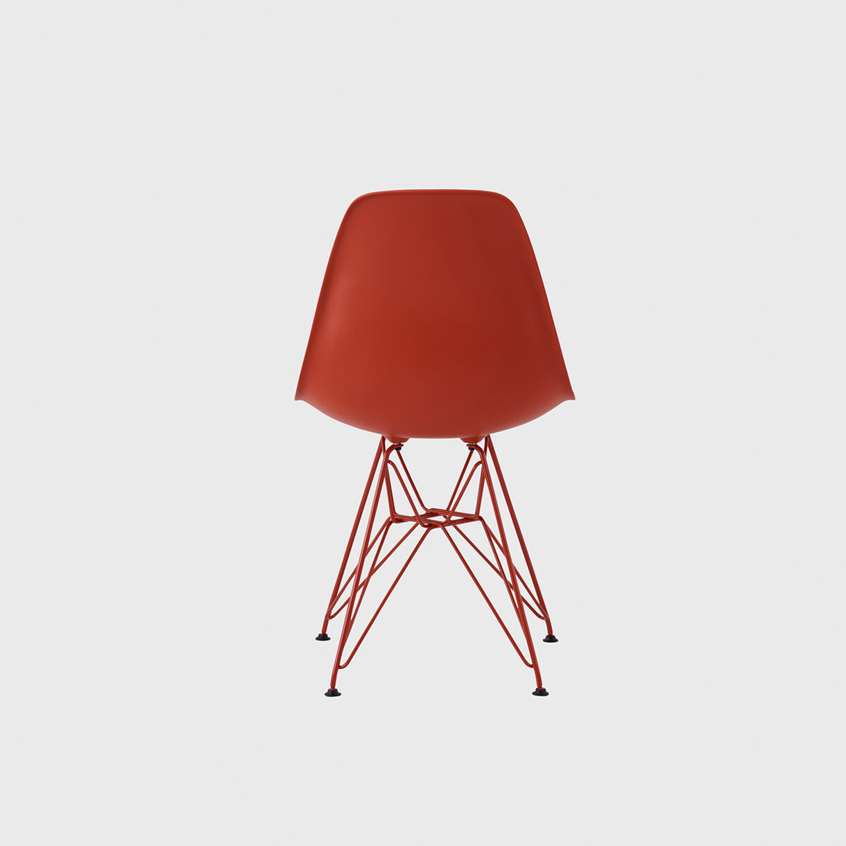 HM x Hay Eames Moulded Plastic Side Chair, Wire Base, Iron Red