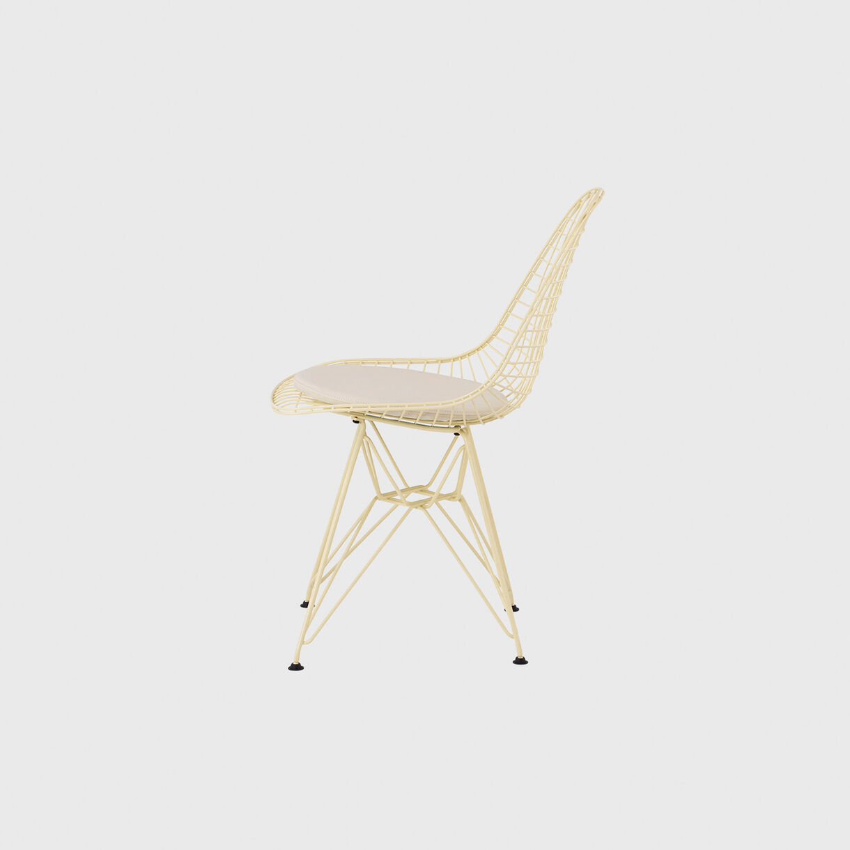 Eames Wire Chair, Upholstered Seat Pad, Powder Yellow