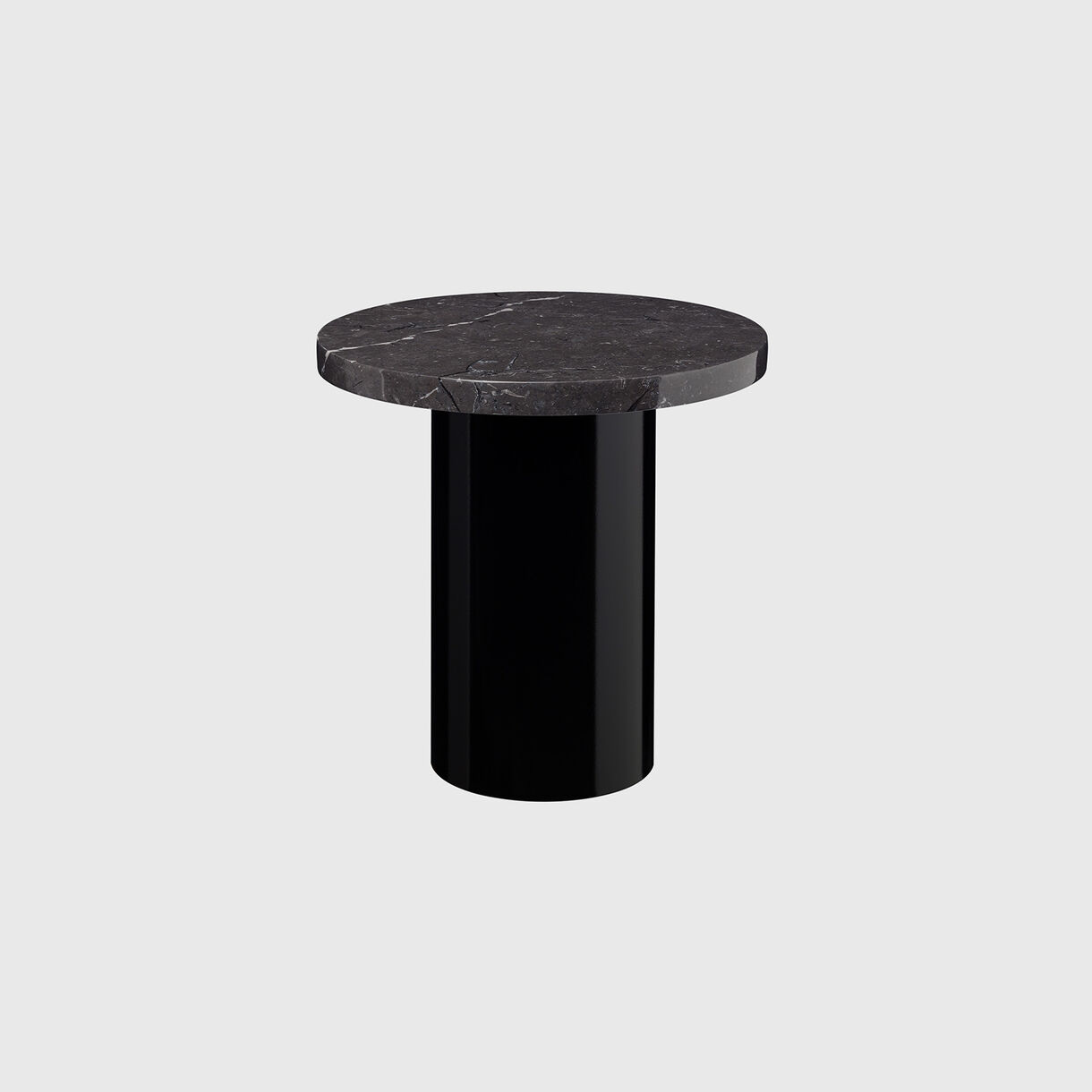 Enoki Side Table, Black Marble & Black, Small
