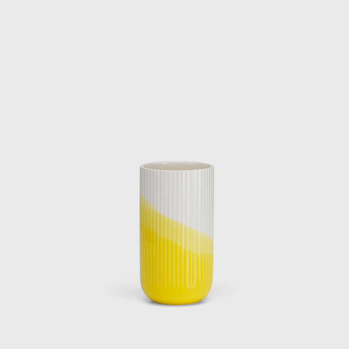 Herringbone Vase Ribbed, Yellow