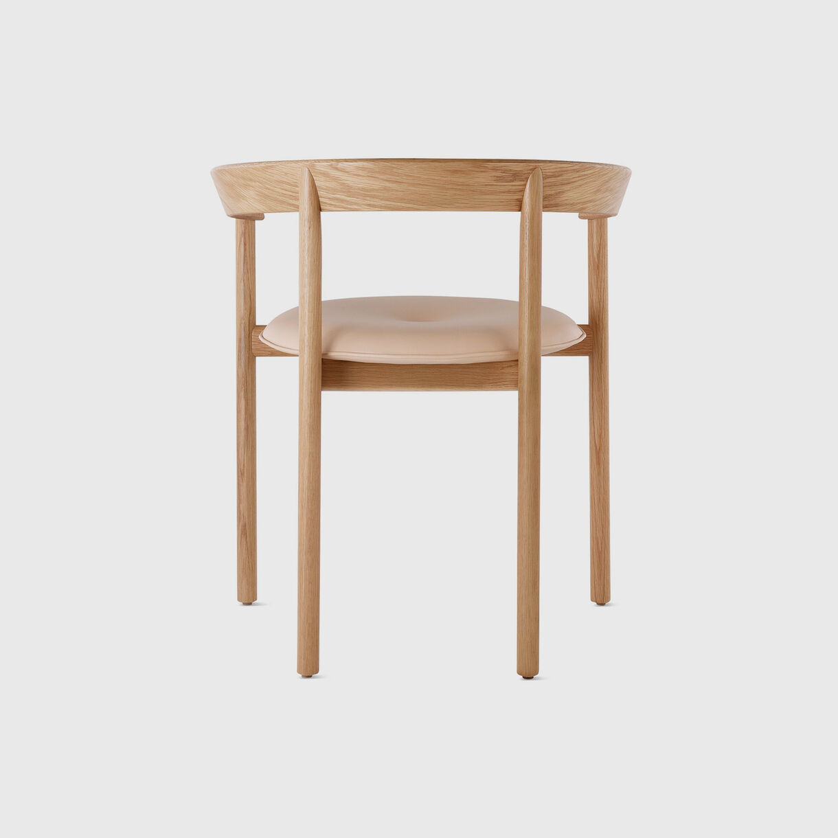 Comma Chair with Arms, White Oak & Tearose Leather