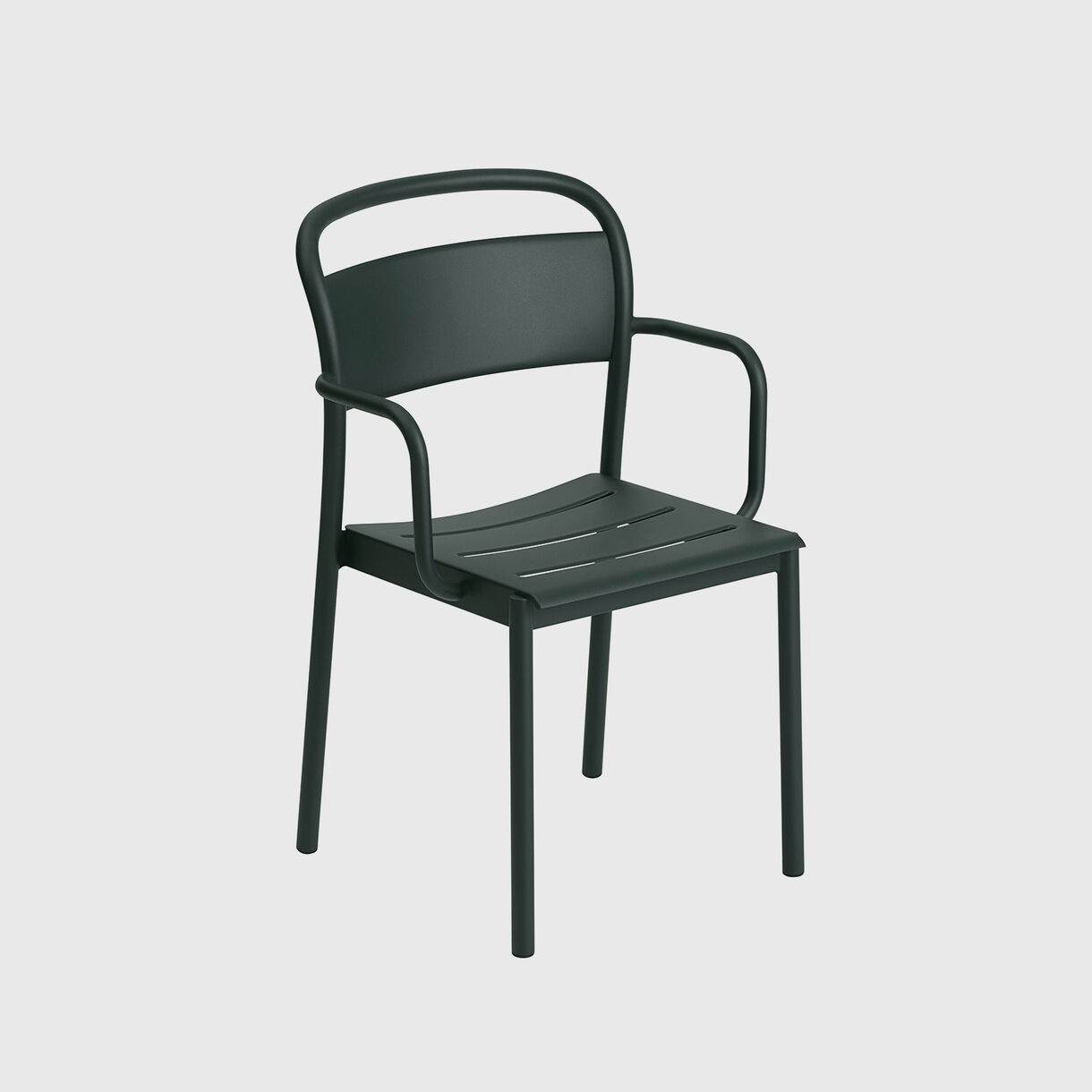 Linear Steel Armchair, Dark Green
