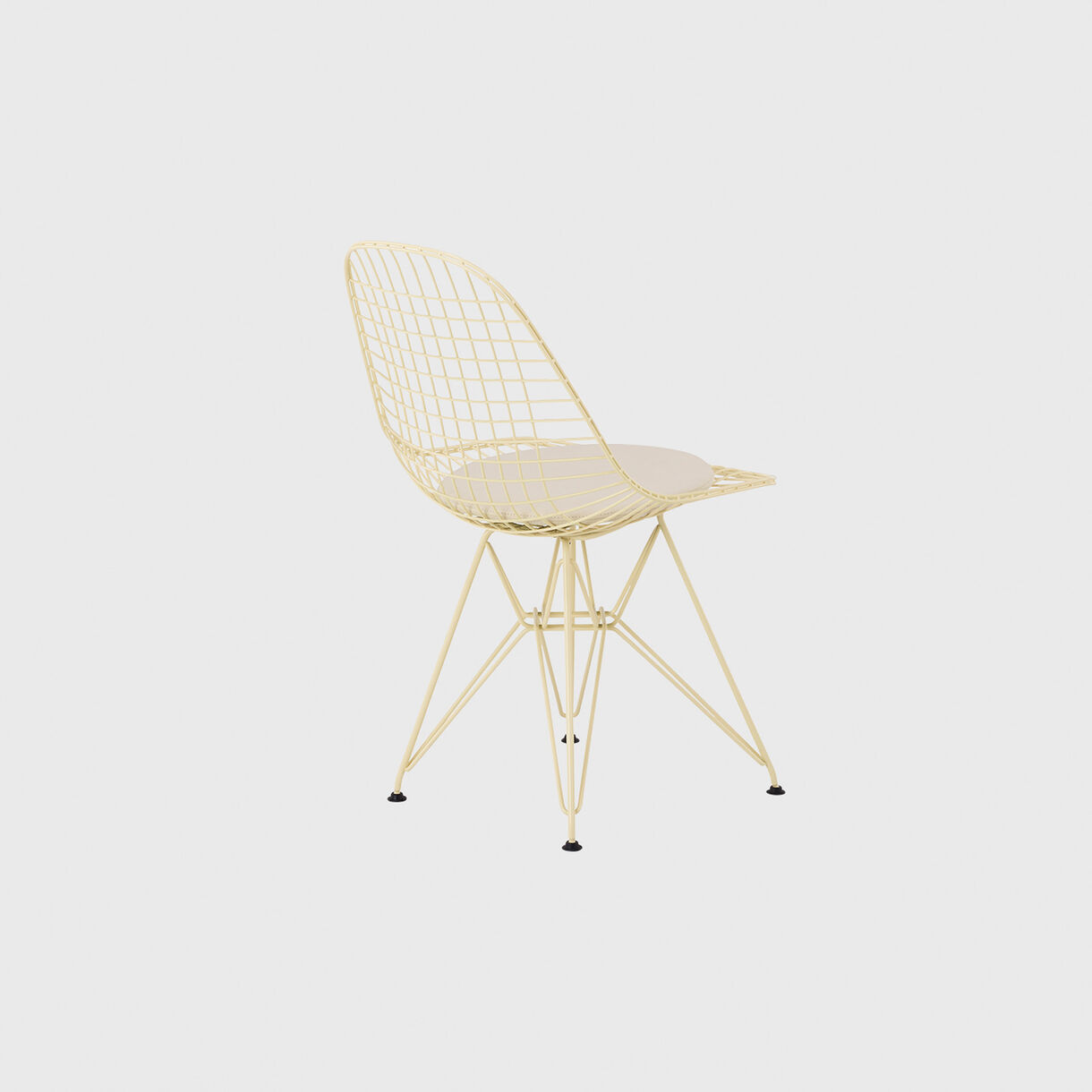 Eames Wire Chair, Upholstered Seat Pad, Powder Yellow