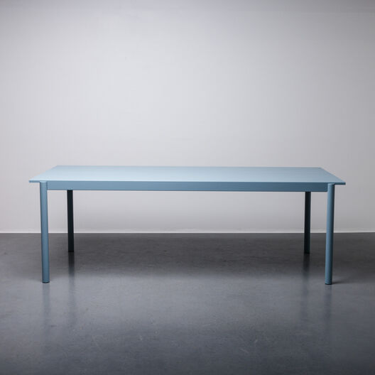 Linear Steel Table, Large, Pale Blue