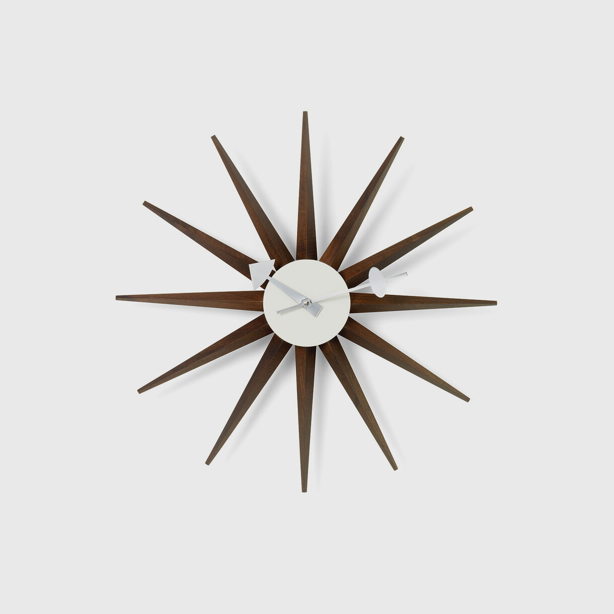Sunburst Wall Clock, Walnut