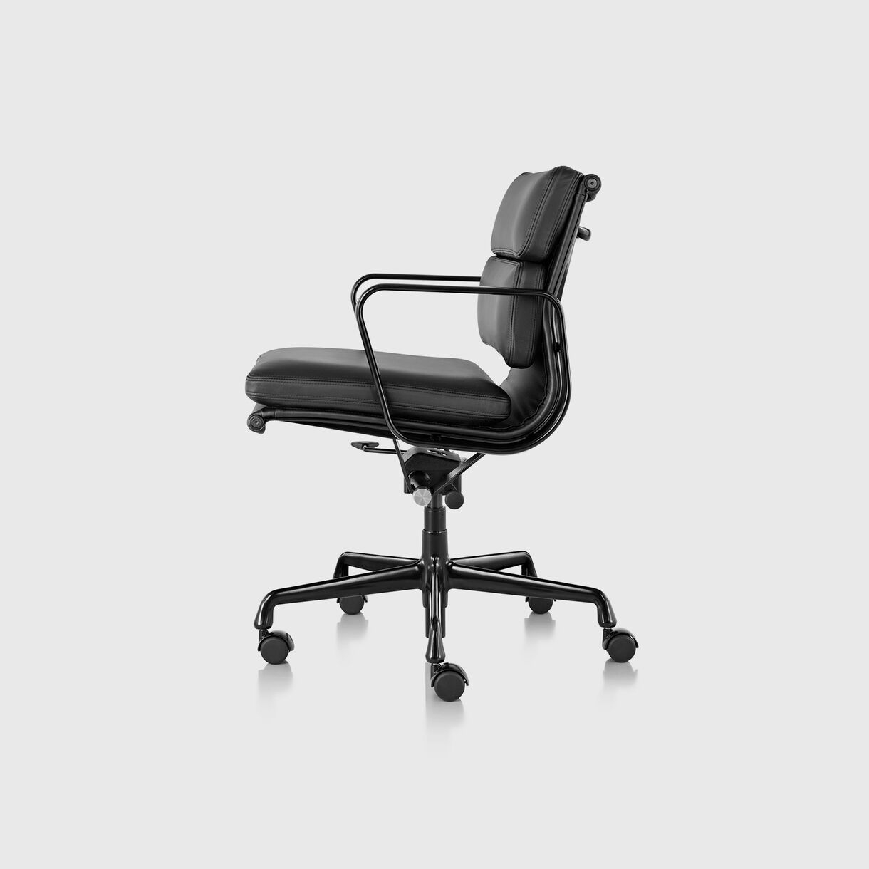 Eames Soft Pad Management Chair, Pneumatic, Black Frame & Black Leather