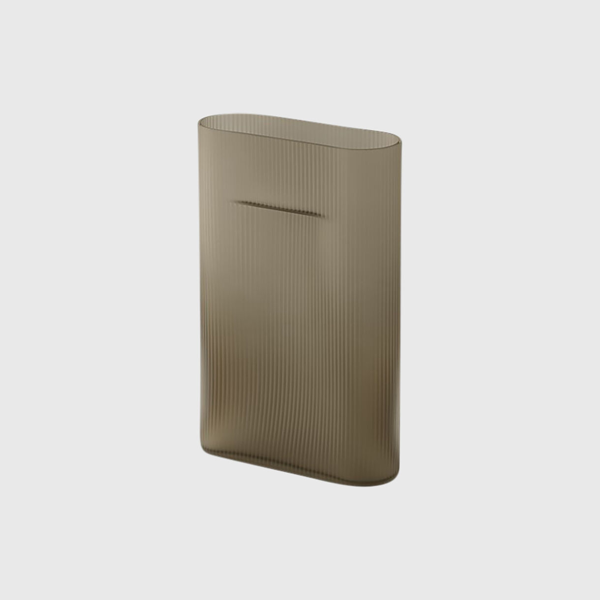 Ridge Vase, Frosted Glass, Taupe, Small