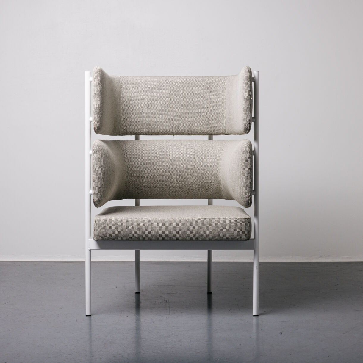 Crescent High-Back Armchair, White