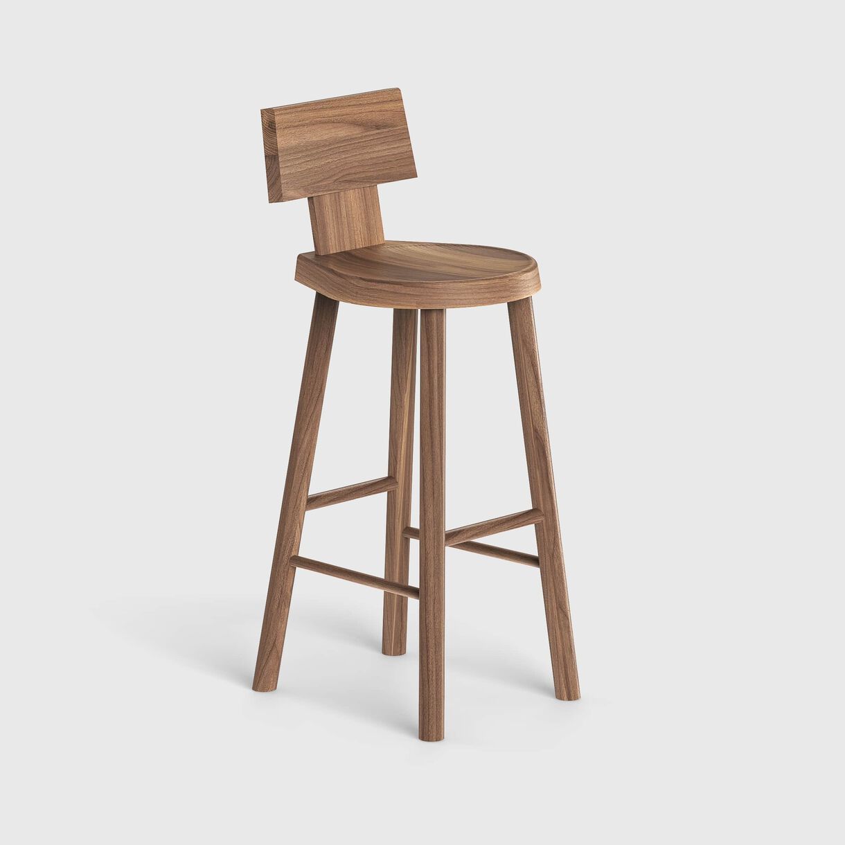 Alpine Stool, Bar, Walnut