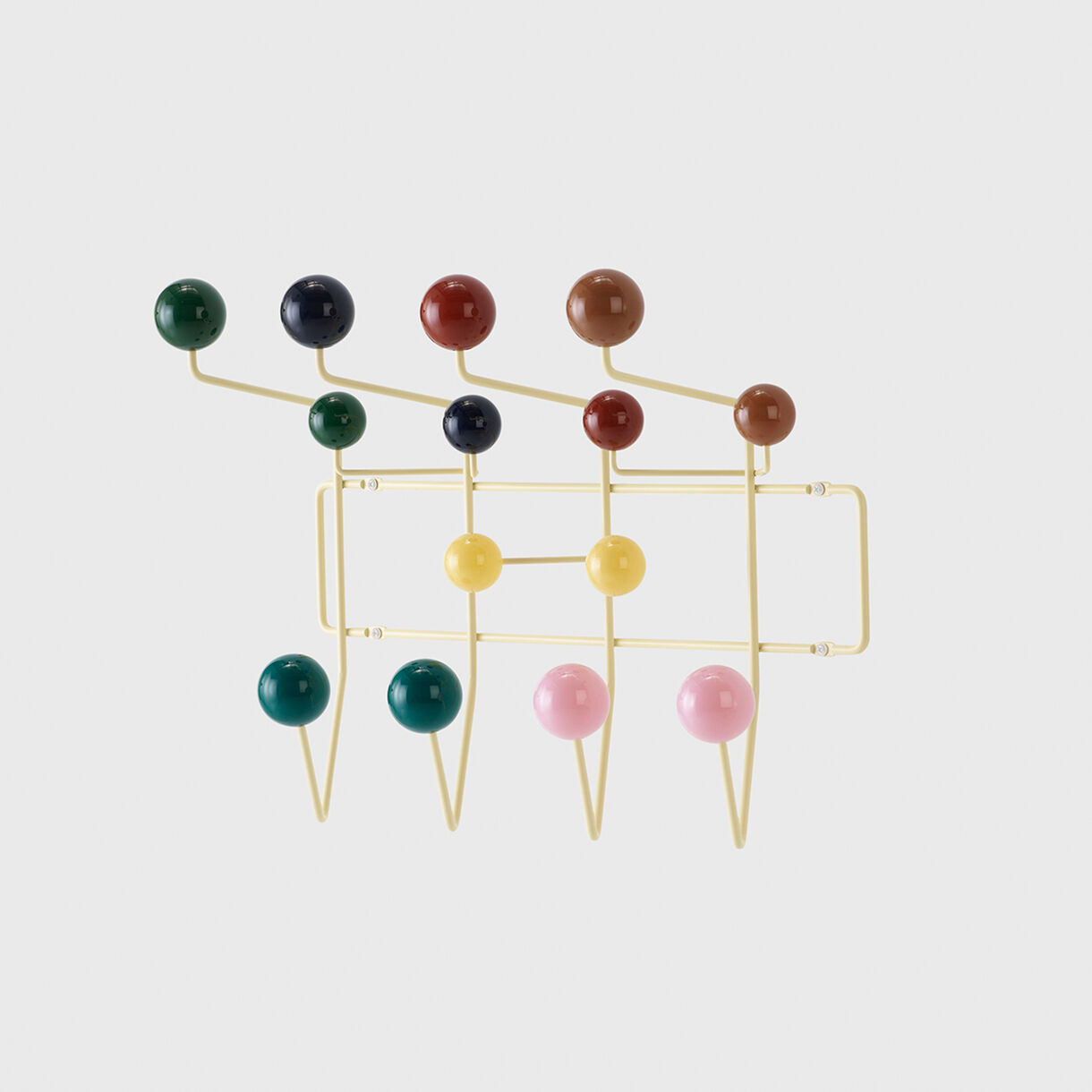 Eames Hang-It-All, Multi Colour Glass & Powder Yellow