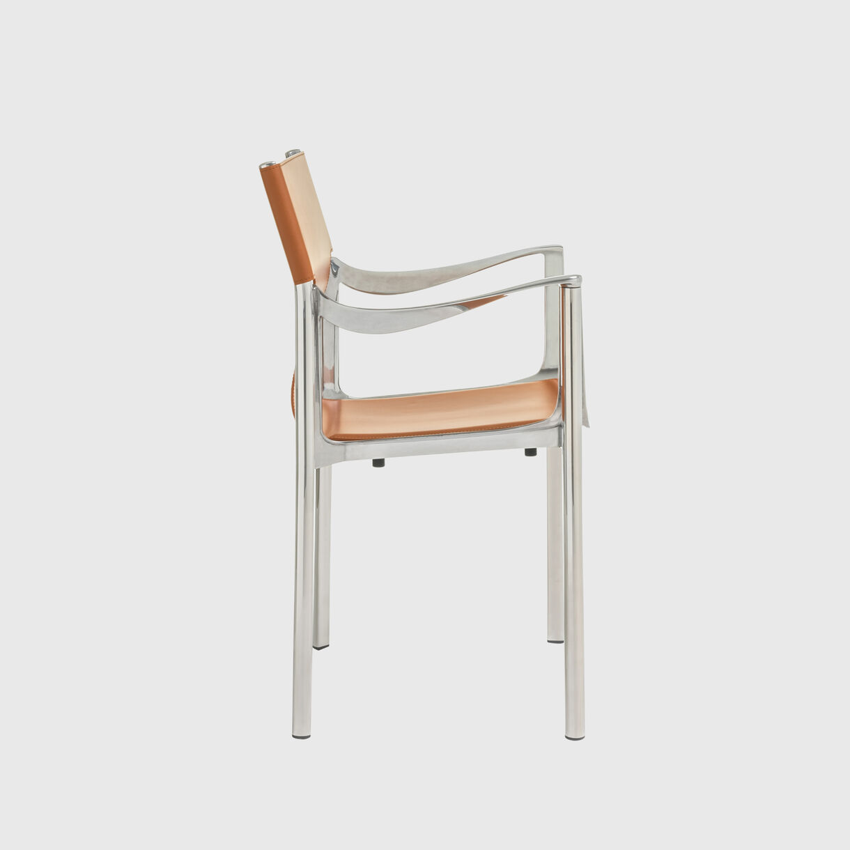Venice Chair, Natural Leather & Polished Aluminium