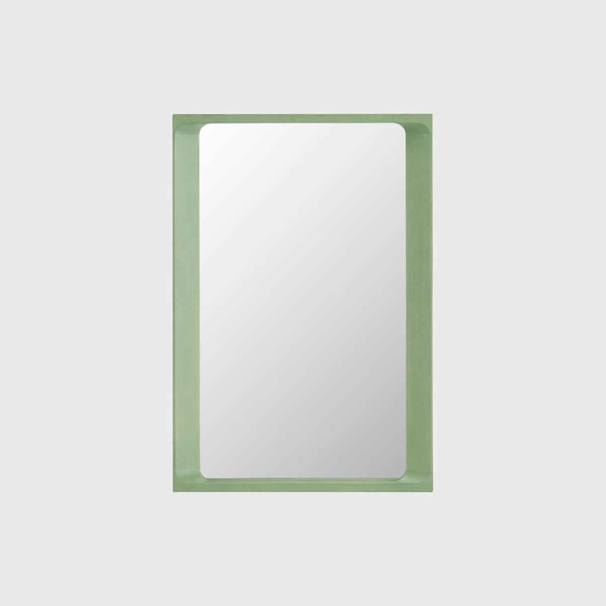 Arced Mirror, Small, Light Green