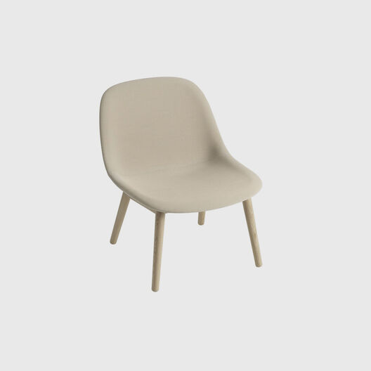 Fiber Lounge Chair, Wood Base, Upholstered
