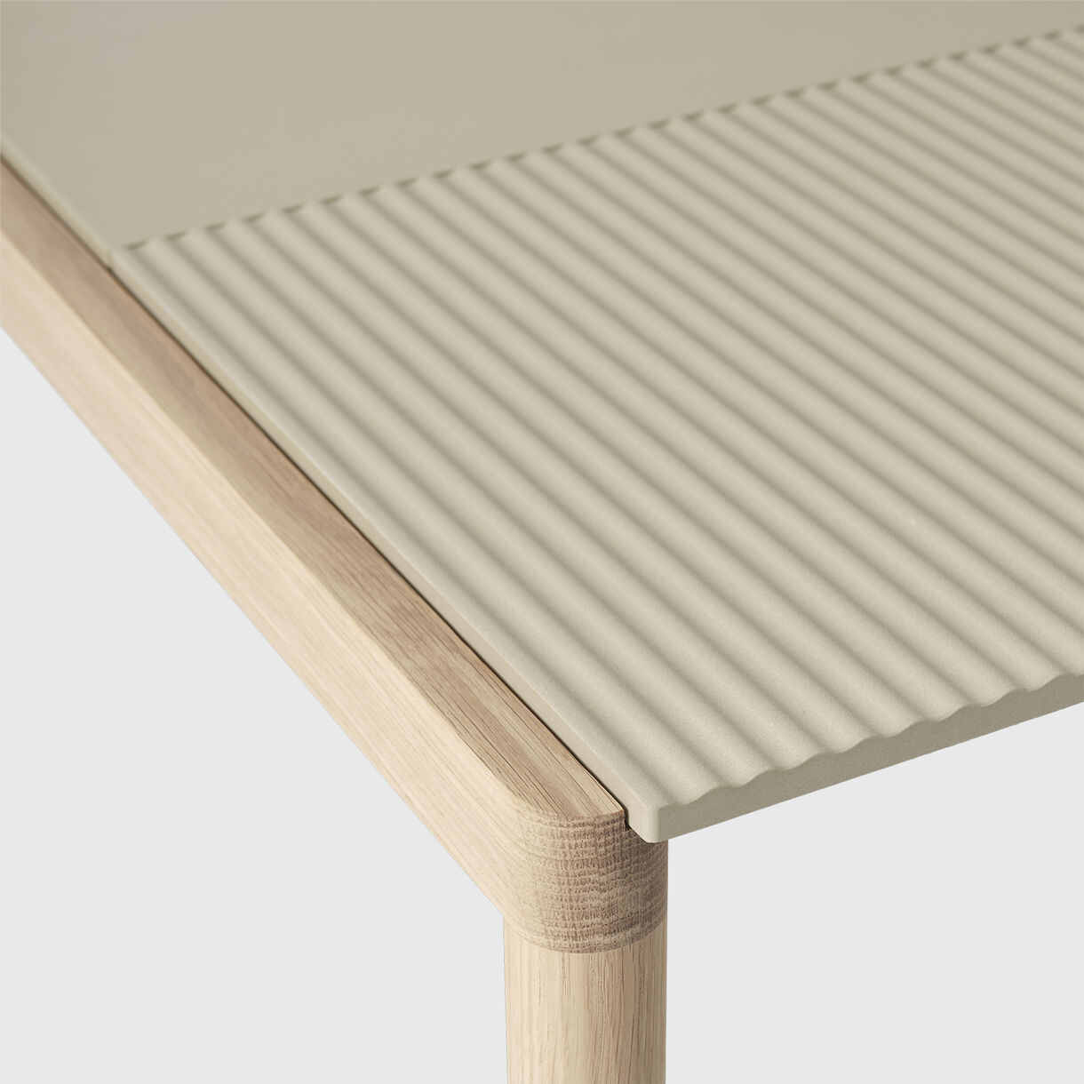Couple Coffee Table, 840mm X 800mm, 1 Plain | 1 Wavy, Sand & Oak