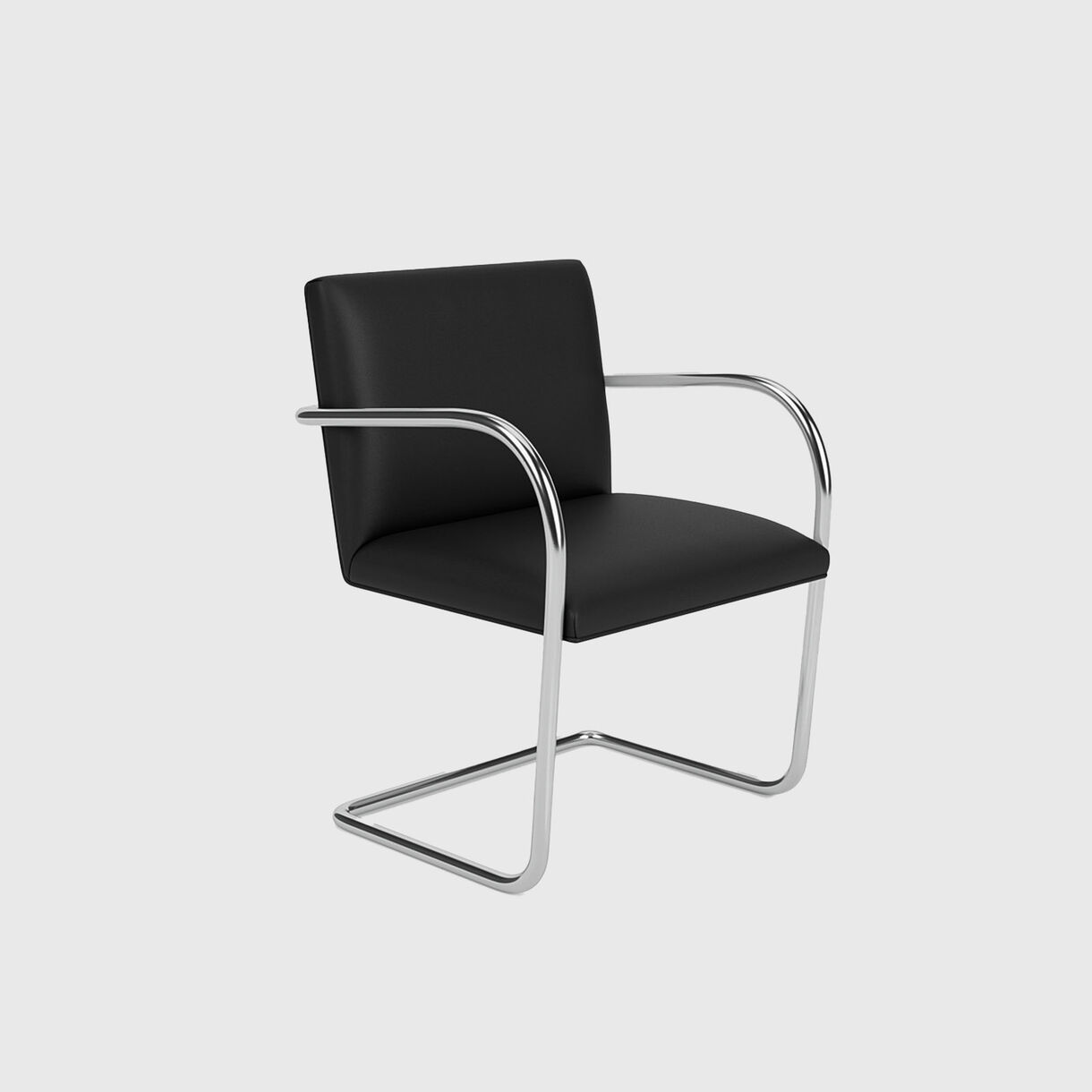 Brno Chair Tubular, Black Leather