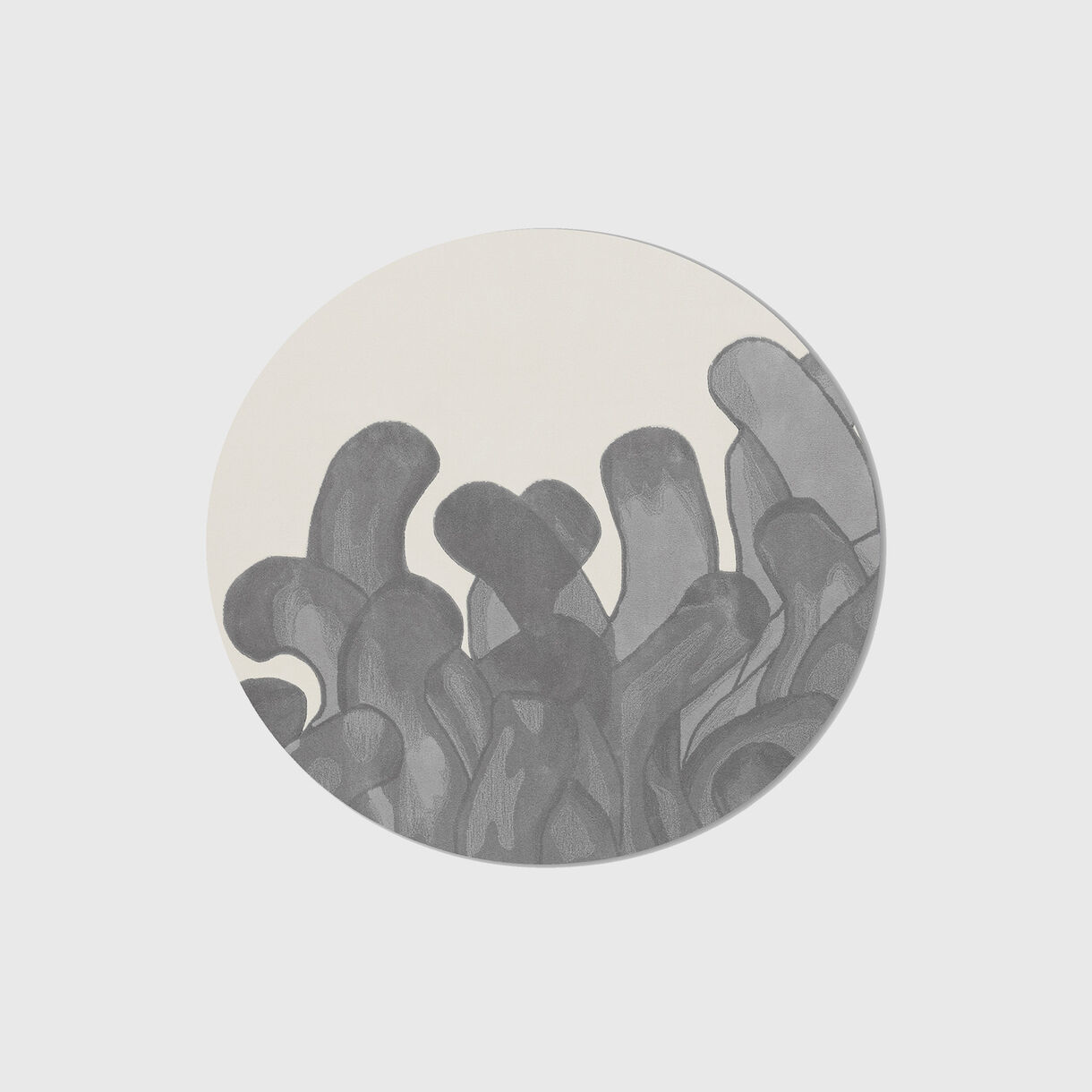 Anemone Rug, Round, Grey