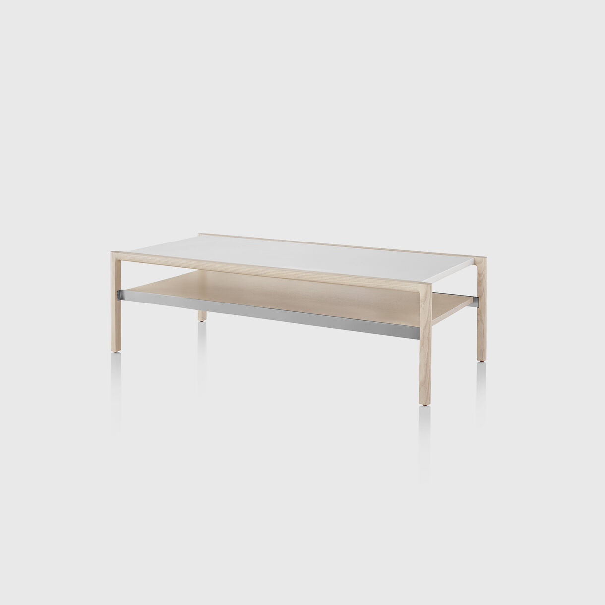Brabo Occasional Table, White Ash & Ivory Leather