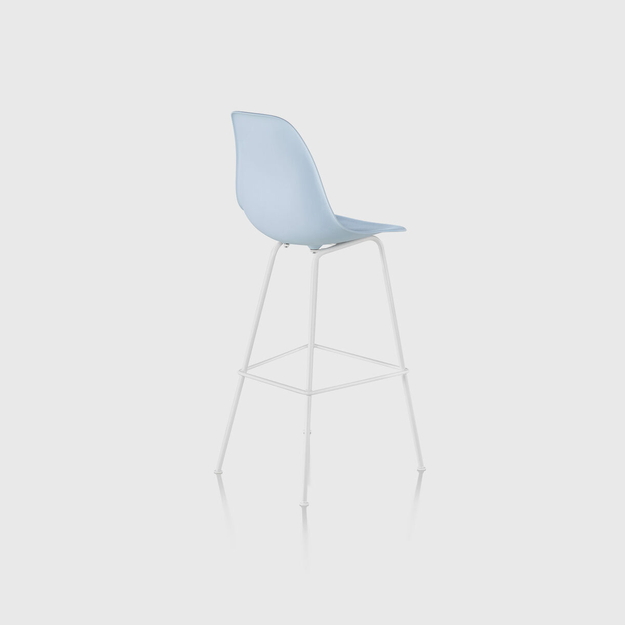Eames Moulded Plastic Bar Stool, Alpine & White