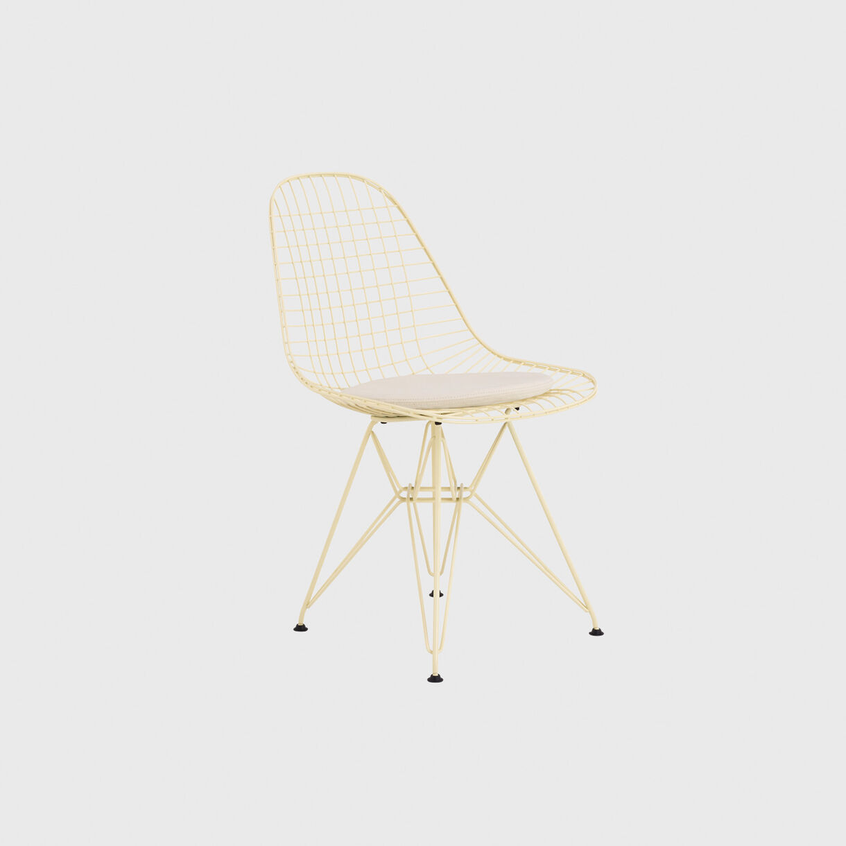 Eames Wire Chair, Upholstered Seat Pad, Powder Yellow