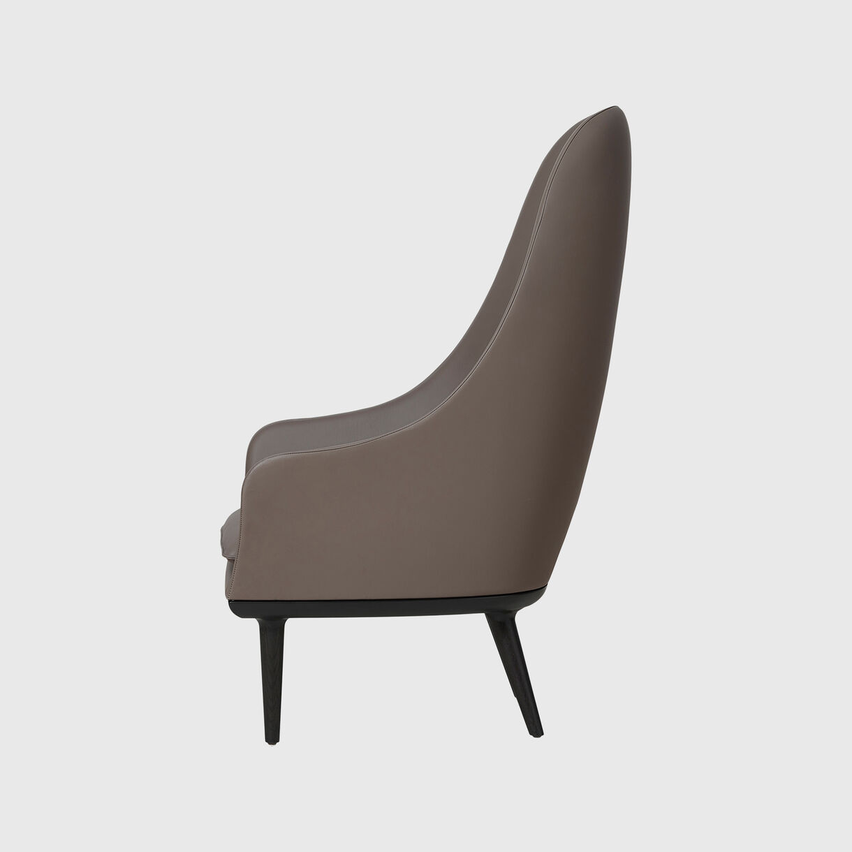 Lunar High Back Chair, Onyx Oak, Bellagio Leather - Quartz 5070